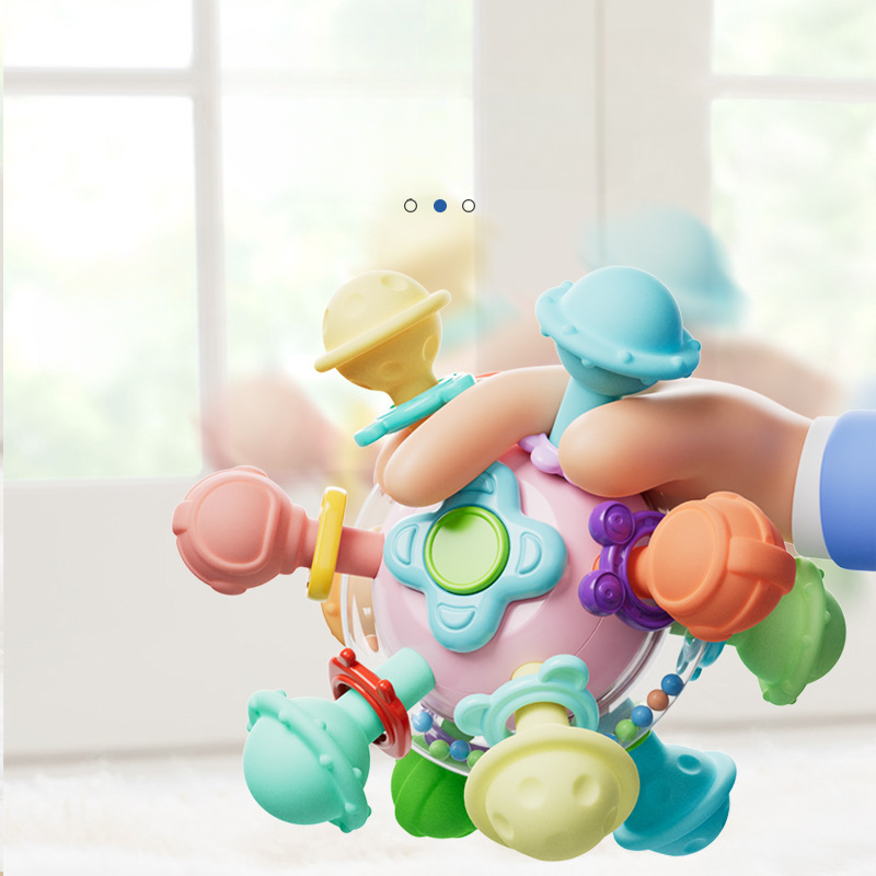 Educational Baby Sensory Teething Toys for Toddler Montessori Teethers Toys Infant Newborn Baby Rattle Chew Toys