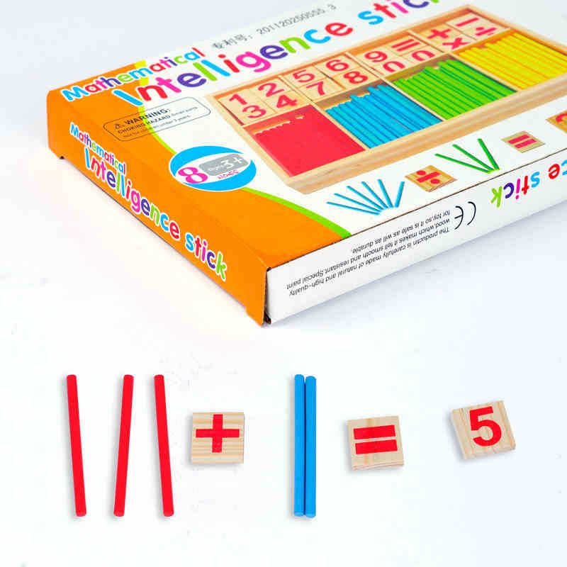 Children Montessori Math Number Counting Sticks Puzzles Games Wooden Baby Early Educational Learning Toys for Kids Boys Girls