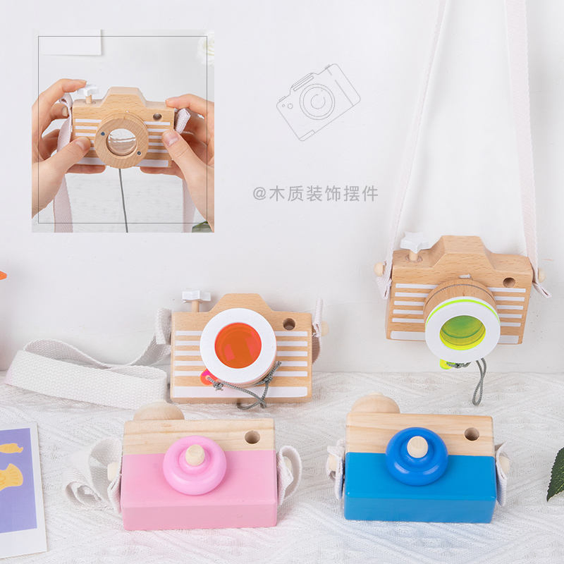 Baby Decoration Infant Montessori Toddler Cute Educational Wooden Camera Toy