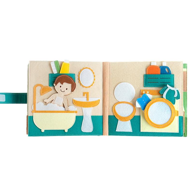 Kids Sensory Busy Book Montessori Toys Basic Life Skills Activity Baby Felt Books Early Learning Educational Toys Colorful