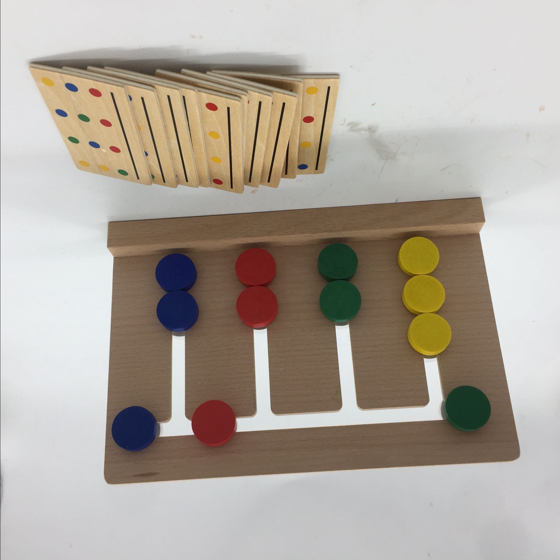 Wholesale Wooden Montessori Toys Kids Educational Toy Color Sorting Matching Puzzle Toys Four Color Board Game