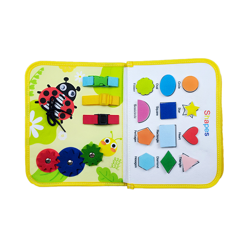 Toddlers Early Education Basic Skills Learning Baby Montessori Sensory Felt Busy Board Soft Book Toy Customized Color 21x28cm