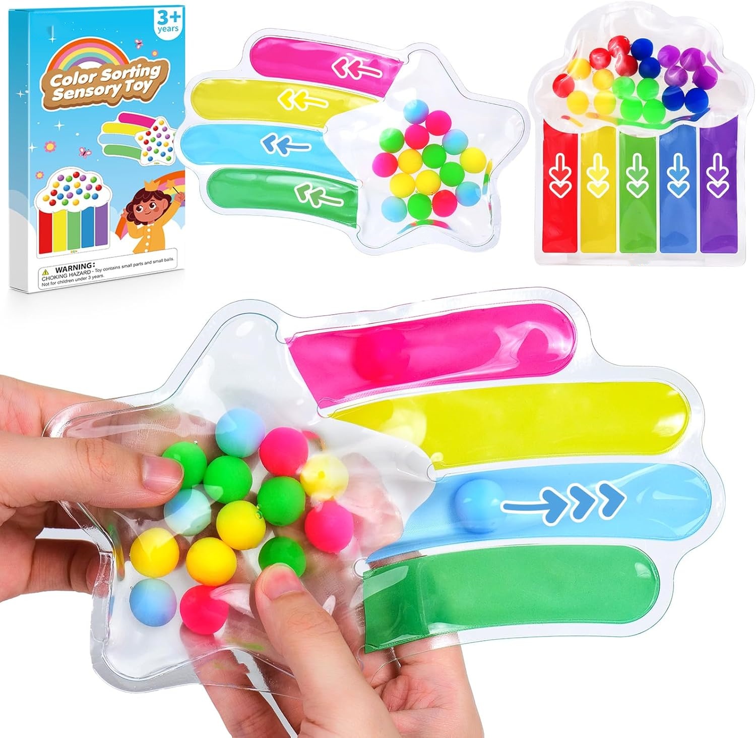 2 PCS Montessori Sensory Toys Decorative Stickers Fine Motor Skills Game TPE/TPR Material Quiet Travel Essential Educational