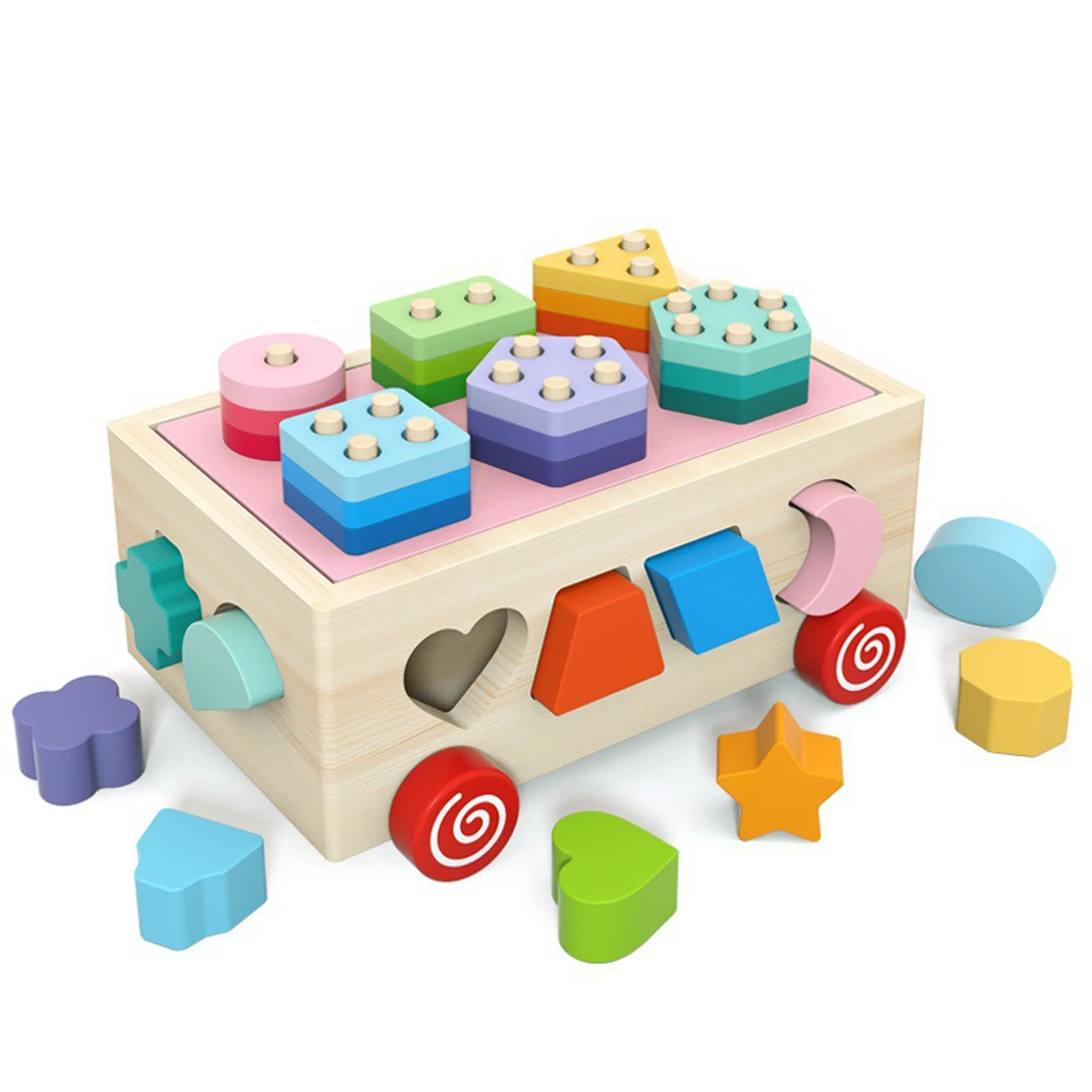 Baby Boys Girls Shape Sorting Toys Gifts Toddlers Montessori Wooden Educational Toys