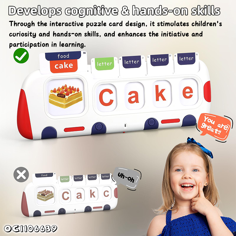 Word Card Machine Children Educational Montessori Language Learning Toys