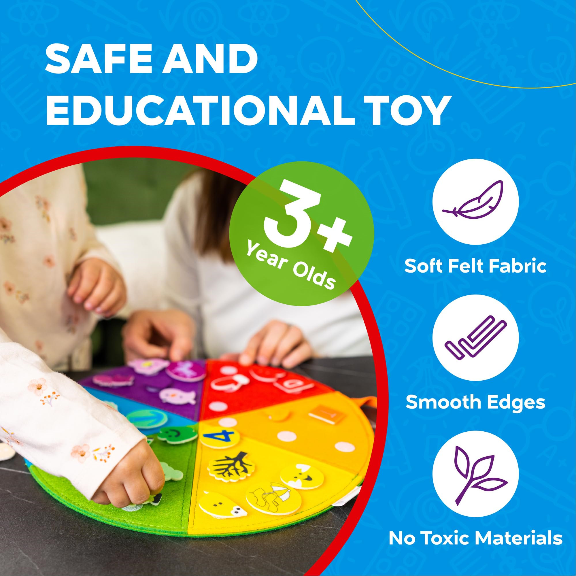 Montessori Sensory Busy Board for Toddlers Educational Toy Develop Hand-Eye Coordination Teaching Colors Sorting Grouping Toys