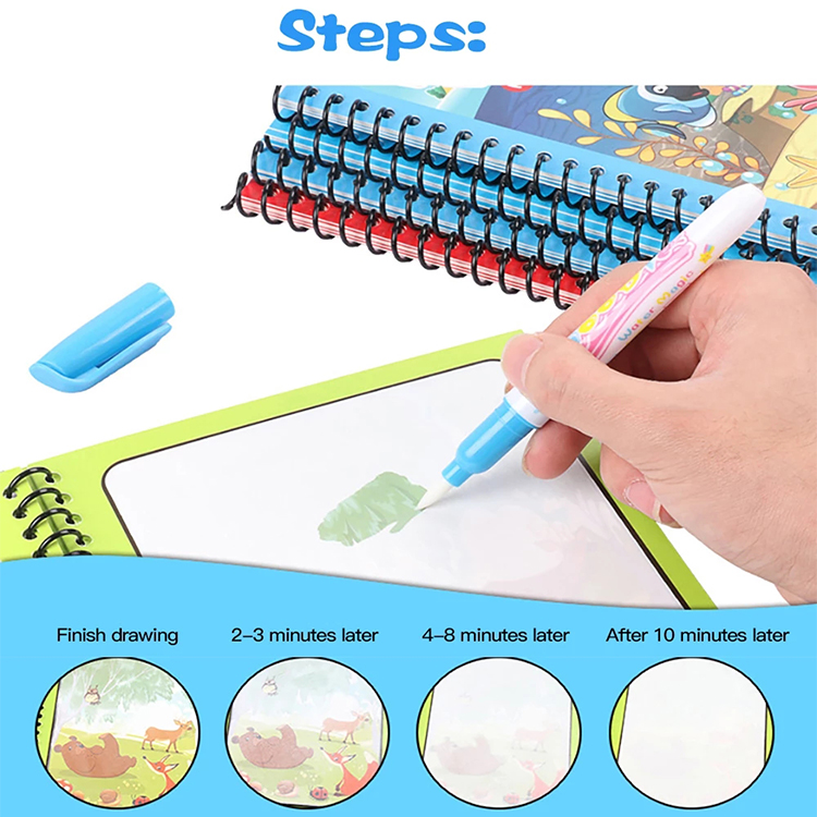Hot Sale Reusable Magic Water Drawing Coloring Book Kids Sensory Early Education for Children Birthday Gift Montessori Toys