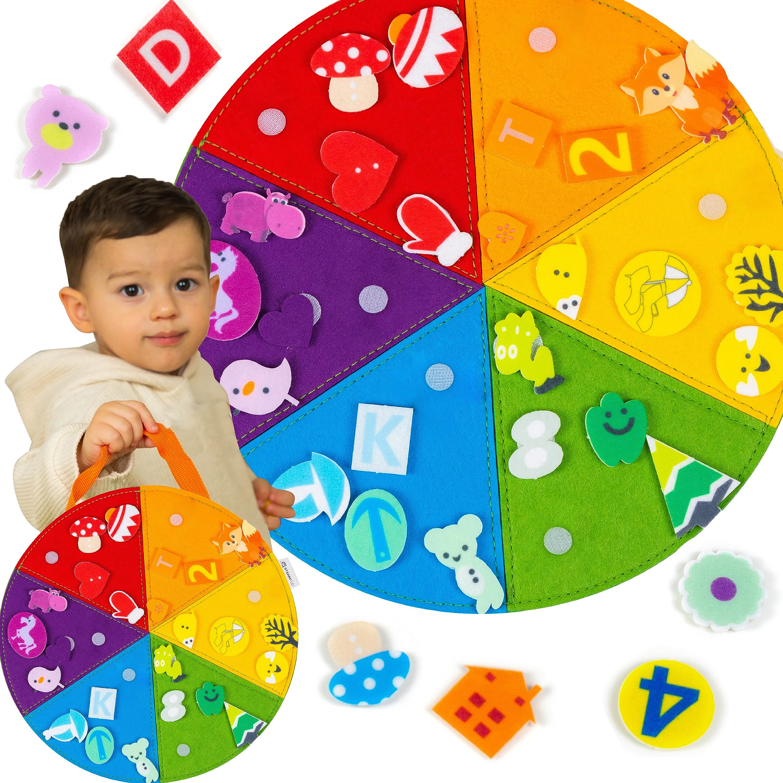 Montessori Sensory Busy Board for Toddlers Educational Toy Develop Hand-Eye Coordination Teaching Colors Sorting Grouping Toys