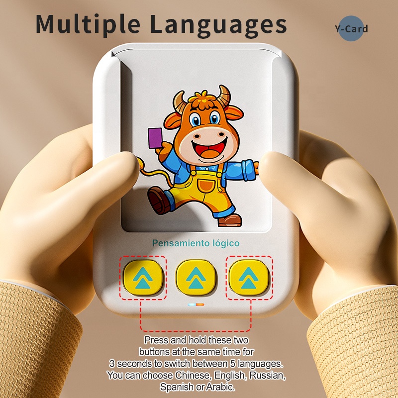 SamToyCn Montessori Phonics Educational Toy Speech Therapy Tools Language Learning Custom Language Talking Flash Cards Machine