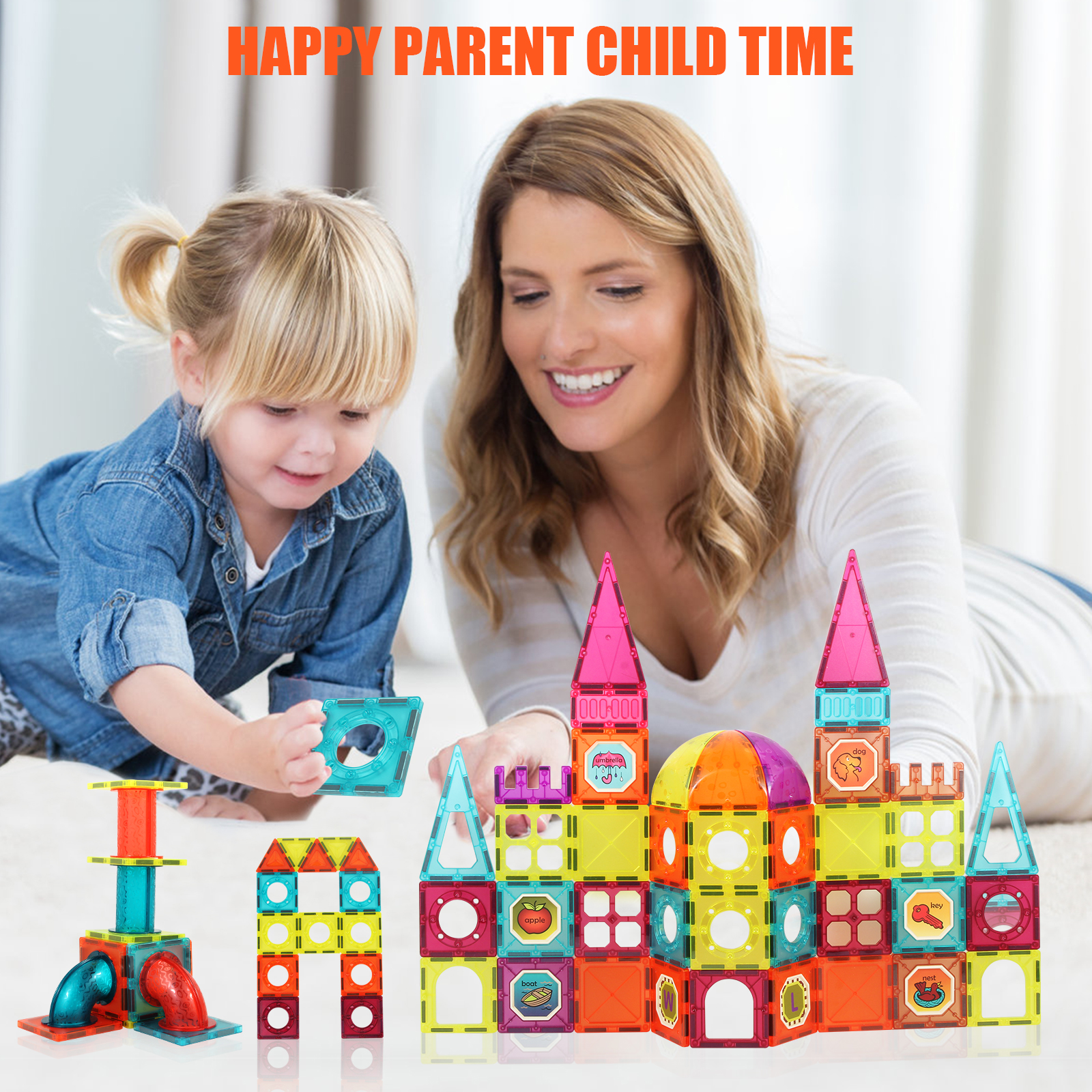 120pcs Preschool Learning Sensory Montessori Toys for 3+ Year Old Boys and Girls Magnetic Building Blocks Toys