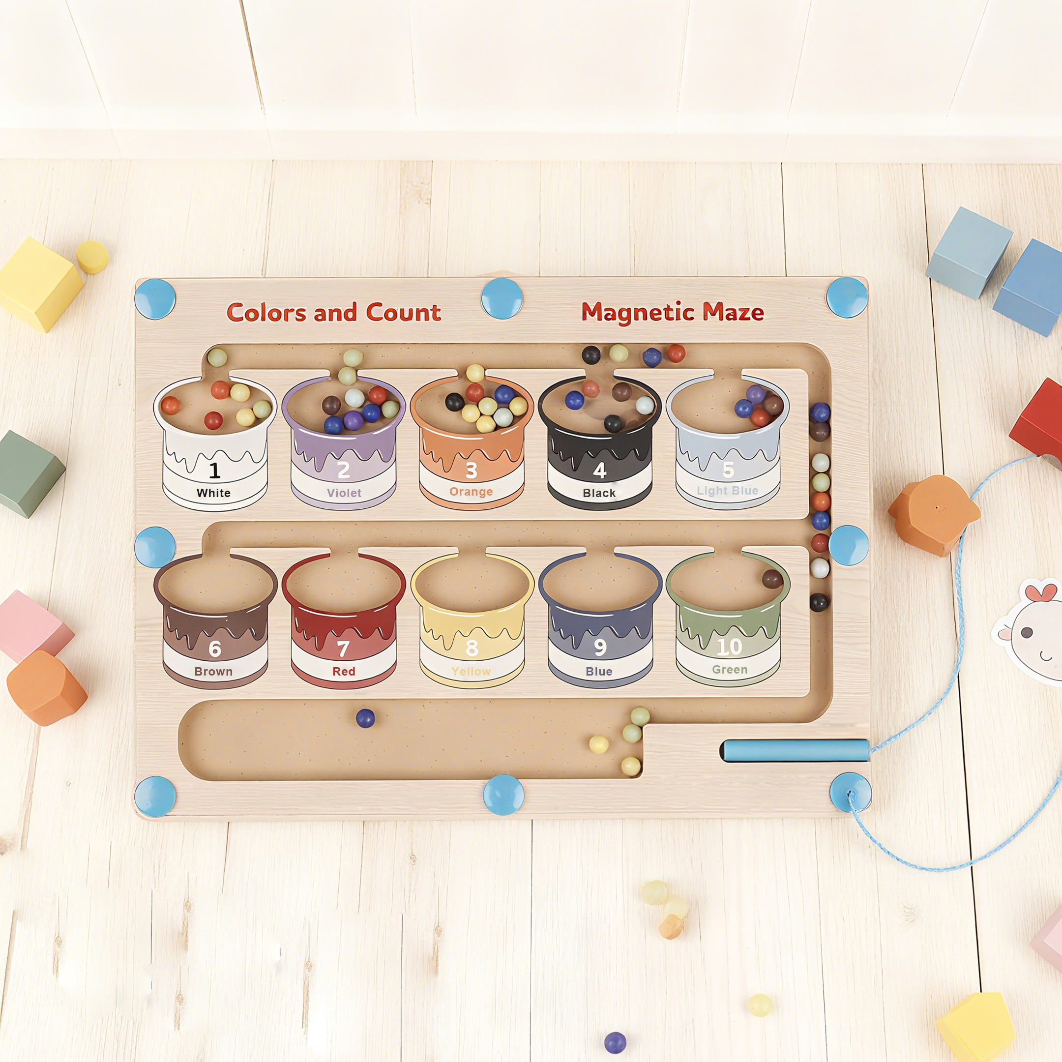 New Trending Wooden Baby Intellectual Development Toys Early Learning Educational Montessori Toys for 1 to 2-year-old Boys Girls