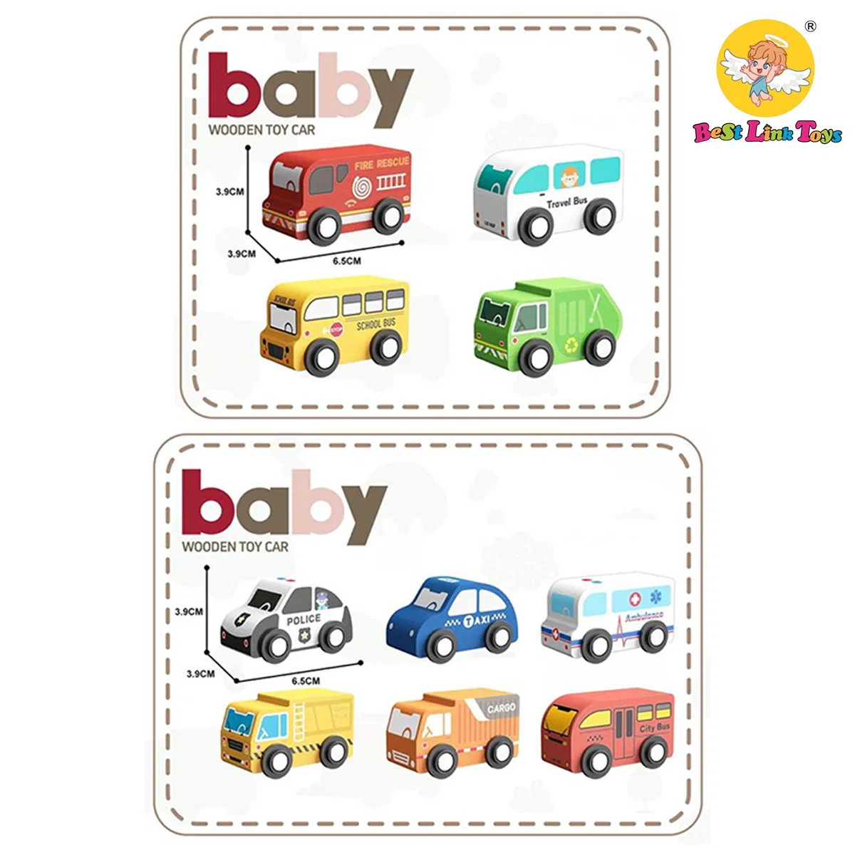 Wooden Toy Cars Mini Friction Vehicle Set Montessori Educational Inertia Model Car 4PCS 6PCS Toddlers Gift Wooden for Baby Instrument Kids Piano Vinyl Balls