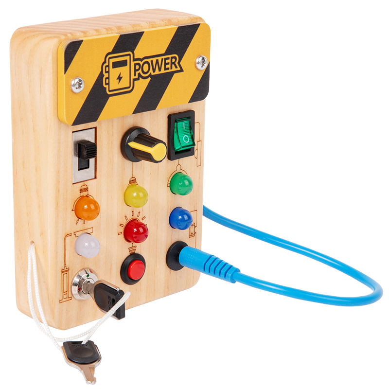 Multifunctional Creative Wooden Switch Busy Board Montessori Sensory Activity Wall Panel Fine Motor Skills Educational Toy