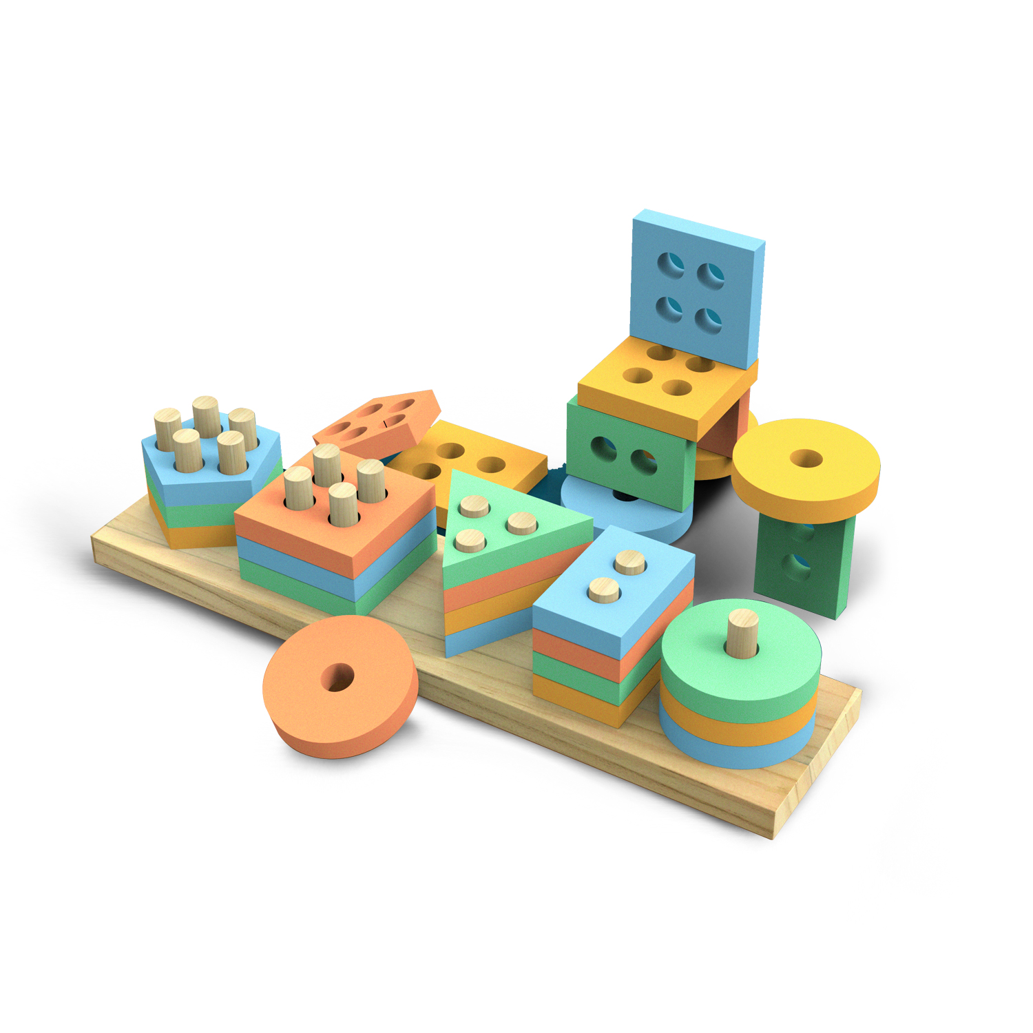 Wooden Montessori Shape Sorter Educational Geometric Stacking Blocks Toddler Learning Gift Preschool Fine Motor Skills