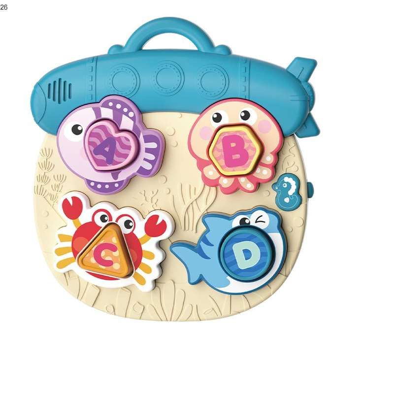 Juguete Wholesale Color Shape Cognition Matching DIY Building Block Set Ocean Animal Montessori Busy Board Musical Toddler Toys
