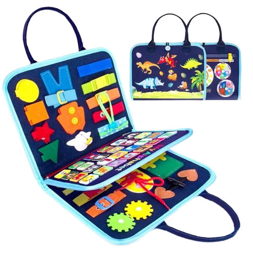 Montessori Toy Busy Board Felt Buckle Training Game Early Educational Sensory Learning Felt Busy Board for Kids