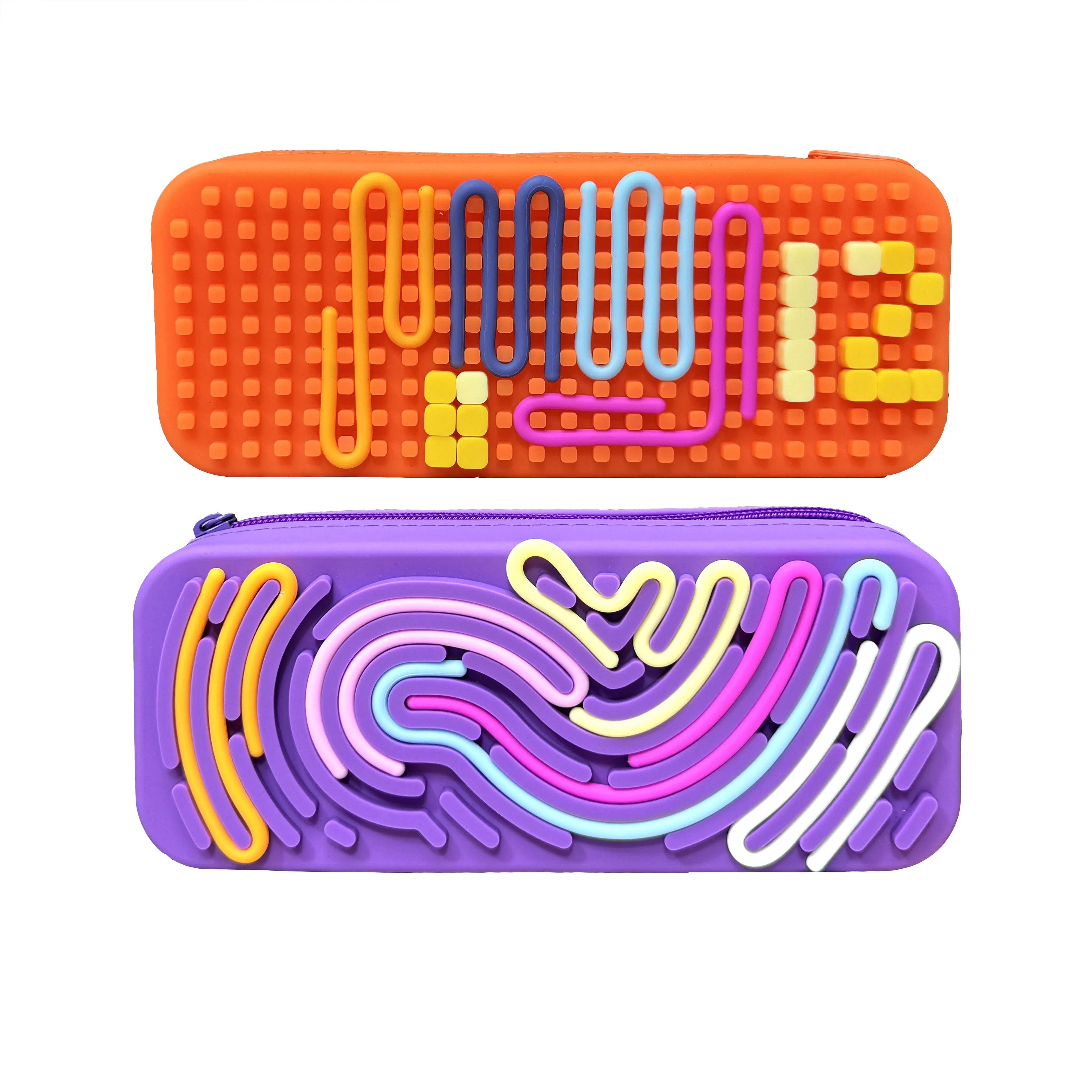 Rainbow Silicone Sensory Maze Board, Montessori Trace &amp; Build Fidget Toy for Toddlers
