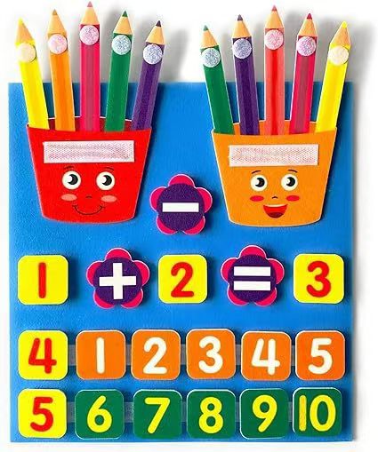New Multi-color Felt Math Board Montessori Toys Children's Enlightenment Early Learning Felt Math Busy Board