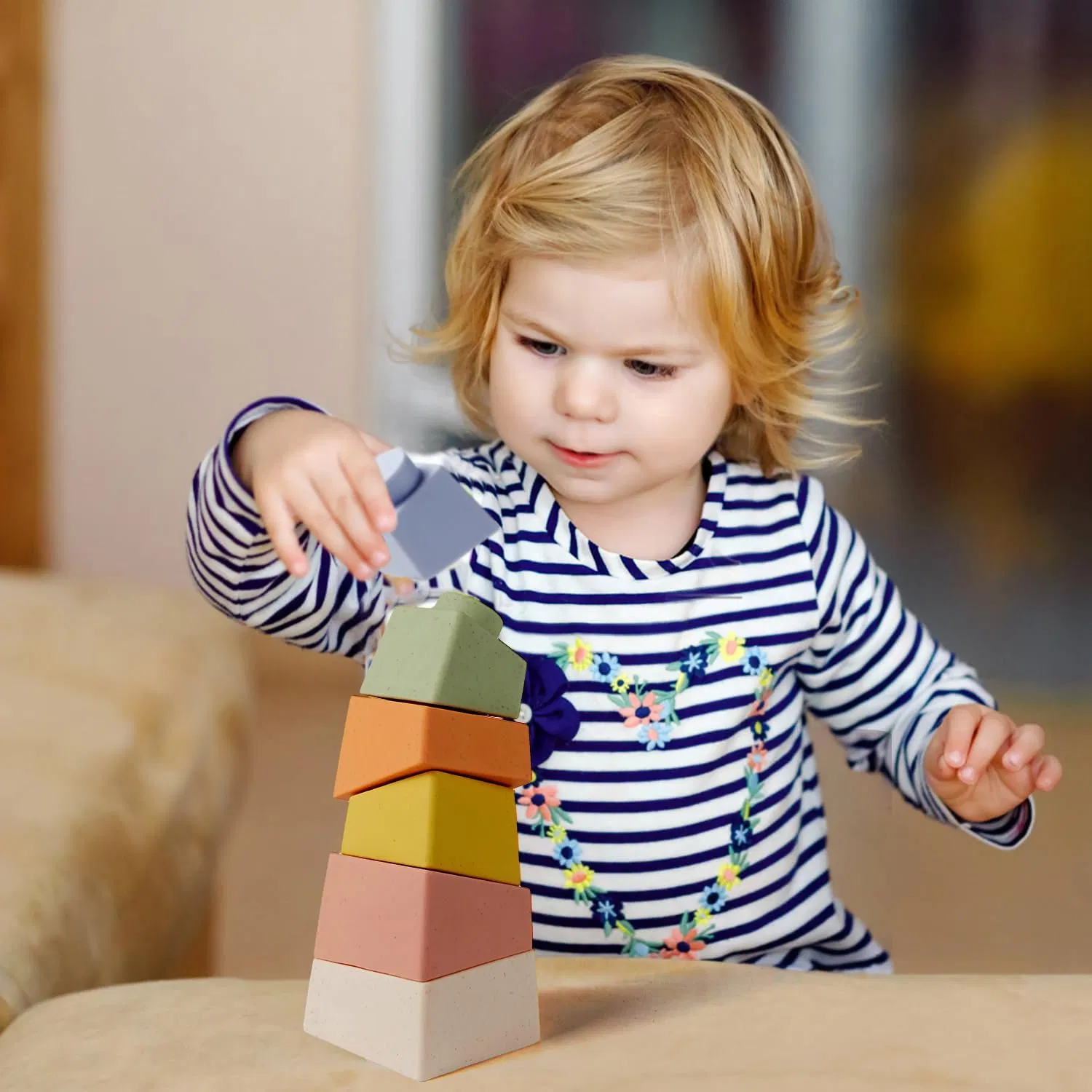 Baby Blocks, Stacking &amp; Building Toys for Babies, 6 PCS Soft Blocks for Babies 6-12 Months, Stacking Blocks for Toddlers 1-3, Montessori Toys for 1 to 3-Year