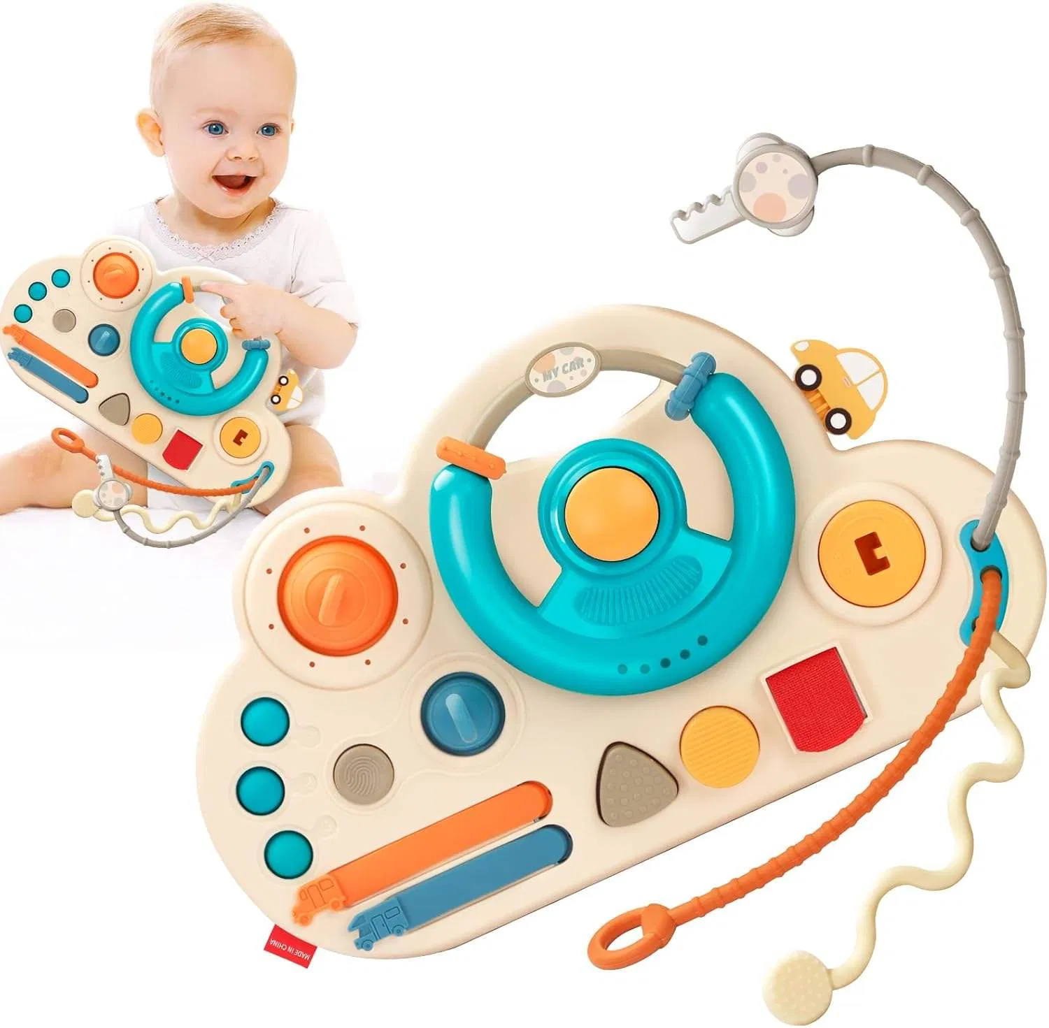Baby Sensory Toys Montessori Pull String Travel Toddler Toys Busy Board