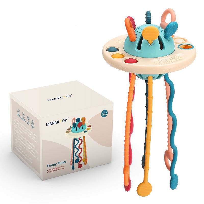 Motor Skills Pull String Montessori Educational Baby Bath Teething Toy for Toddlers