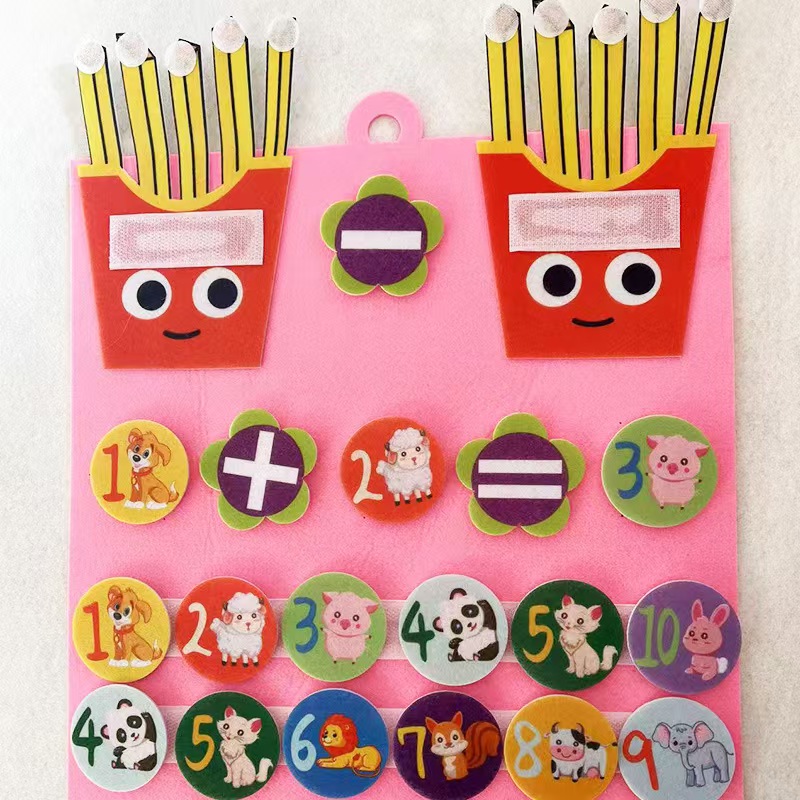 New Multi-color Felt Math Board Montessori Toys Children's Enlightenment Early Learning Felt Math Busy Board
