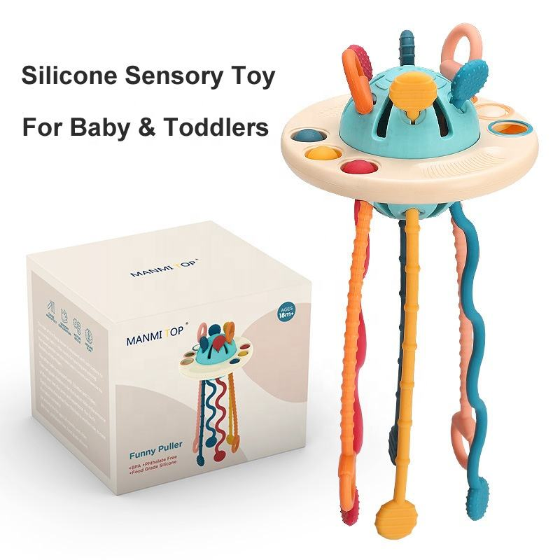 Motor Skills Pull String Montessori Educational Baby Bath Teething Toy for Toddlers