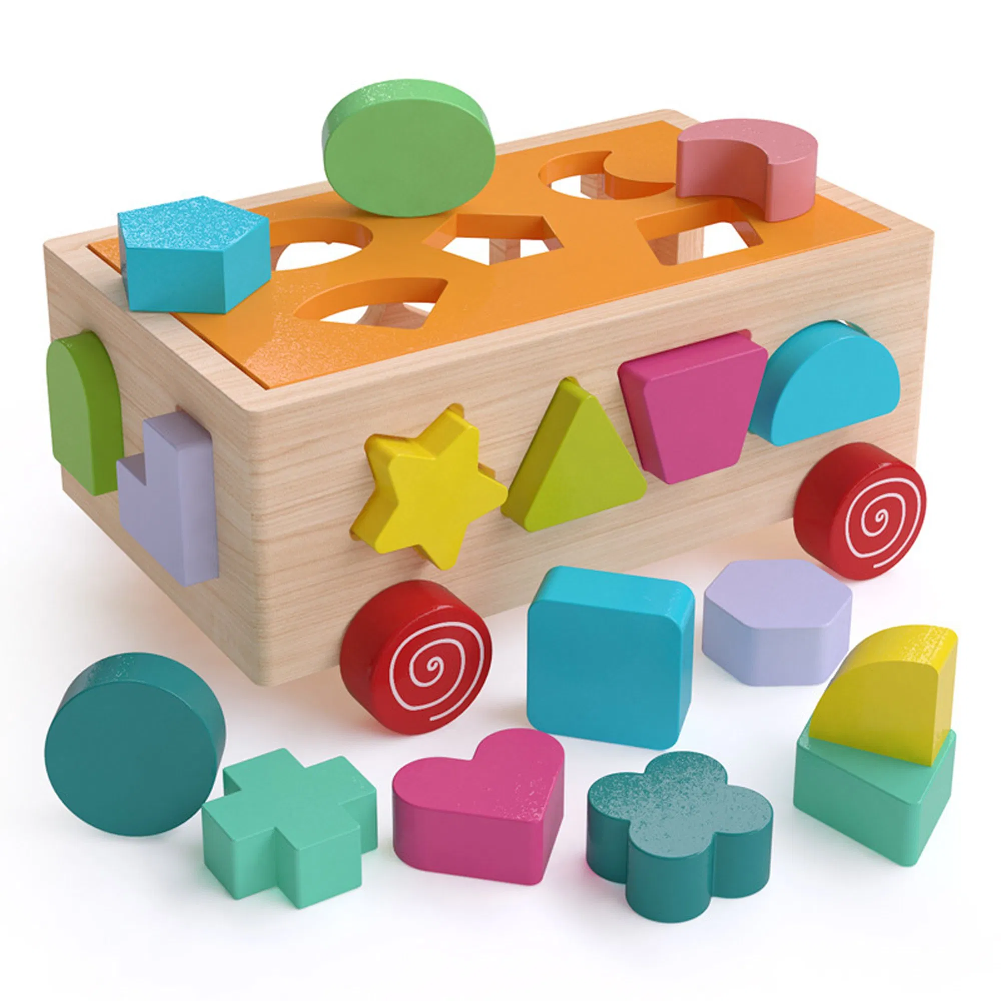 Baby Boys Girls Shape Sorting Toys Gifts Toddlers Montessori Wooden Educational Toys