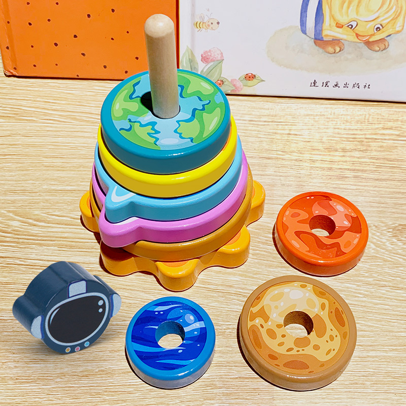 Wooden Solar System Educational Toy for Toddler Early Science Learning