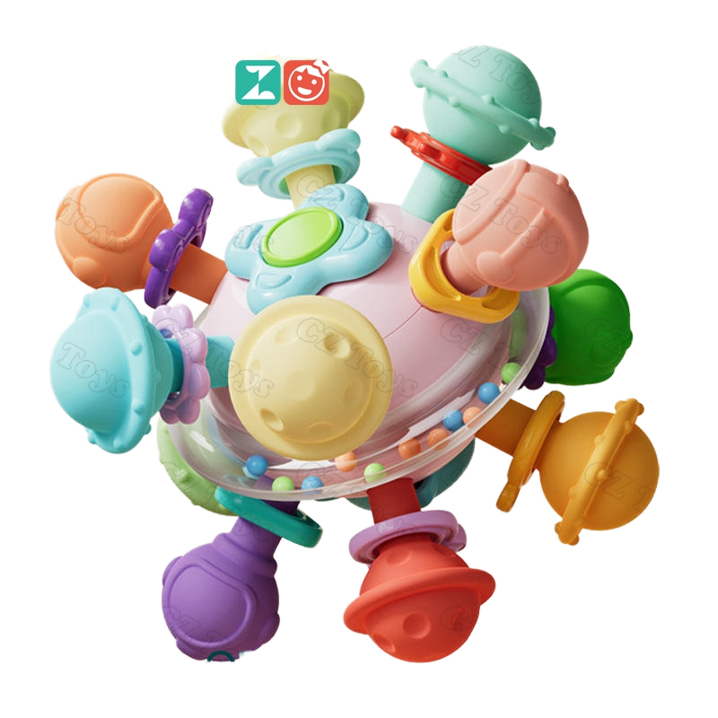 Educational Baby Sensory Teething Toys for Toddler Montessori Teethers Toys Infant Newborn Baby Rattle Chew Toys