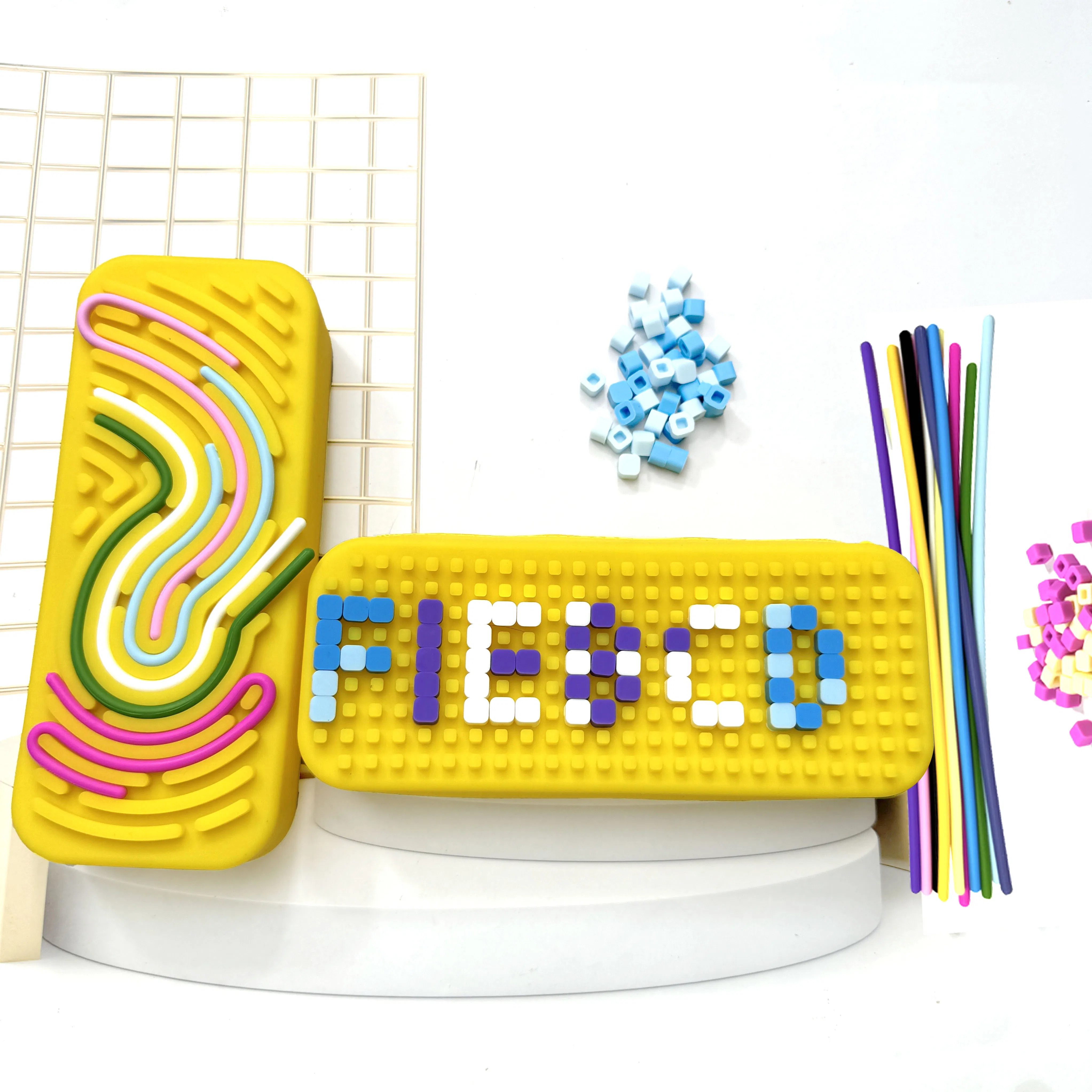 Rainbow Silicone Sensory Maze Board, Montessori Trace &amp; Build Fidget Toy for Toddlers