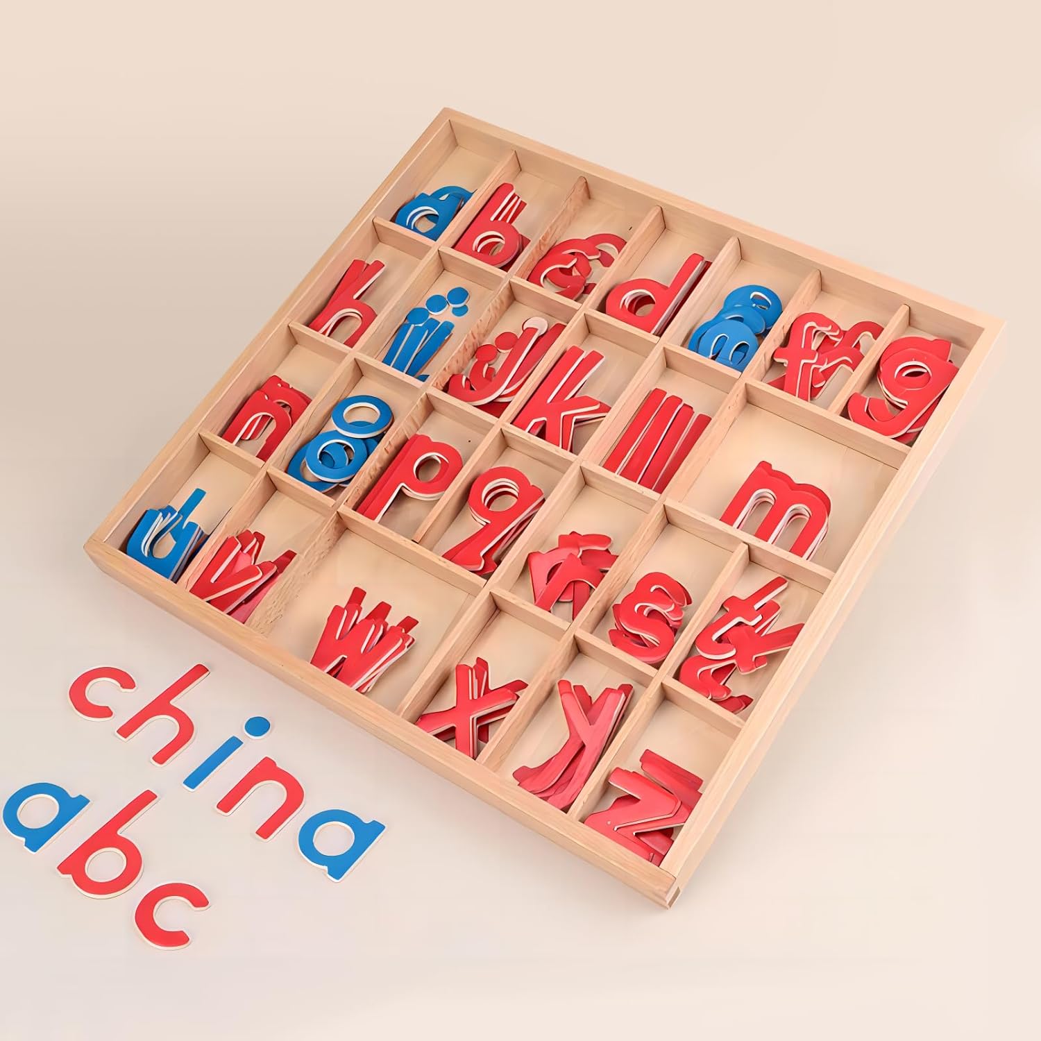 Montessori wooden spelling game