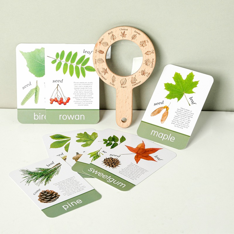 Wooden Educational Toys Magnifying Glass for Kids Montessori Explorer Tool for Outdoor Science Learning