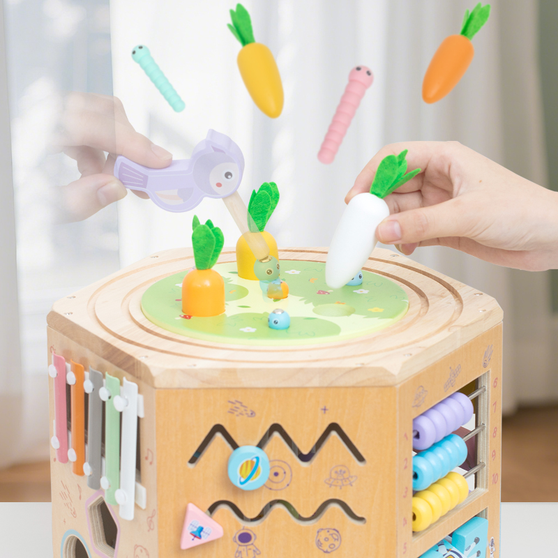 Kindergarten Developmental Montessori Toys Toddlers First Birthday Gift Wooden Activity Cube