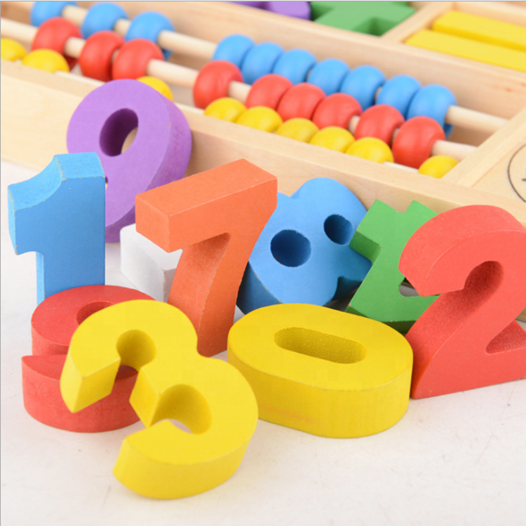 Children Early Educational Intelligent Learning Baby Montessori Beads Math Counting Wooden Abacus Toy for Kids