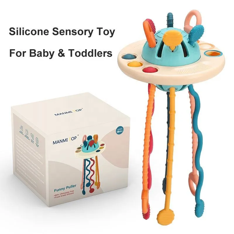 Motor Skills Pull String Montessori Educational Baby Bath Teething Toy for Toddlers