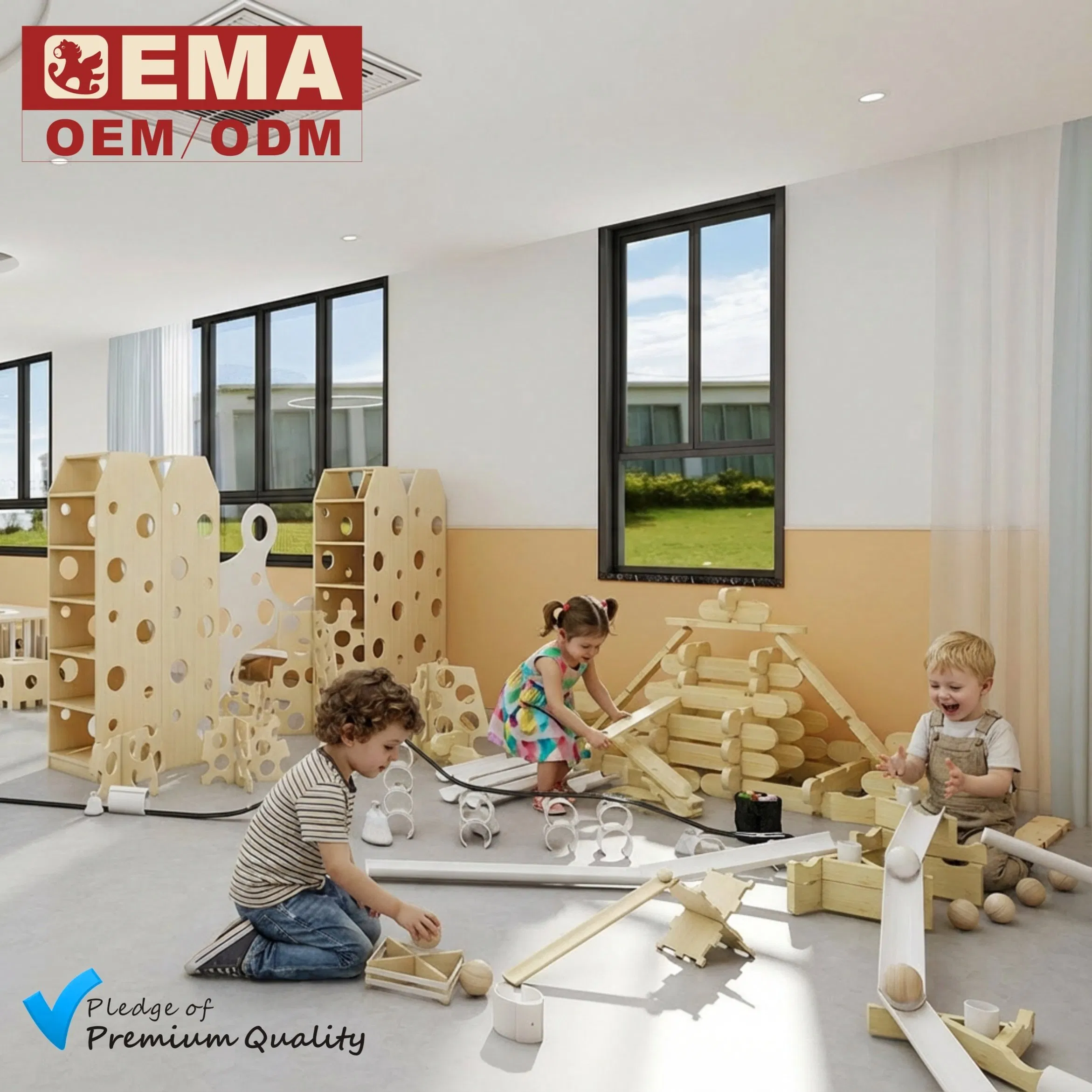 EMA Educational Wooden Construction Kits Toys for Kindergarten Young Innovators