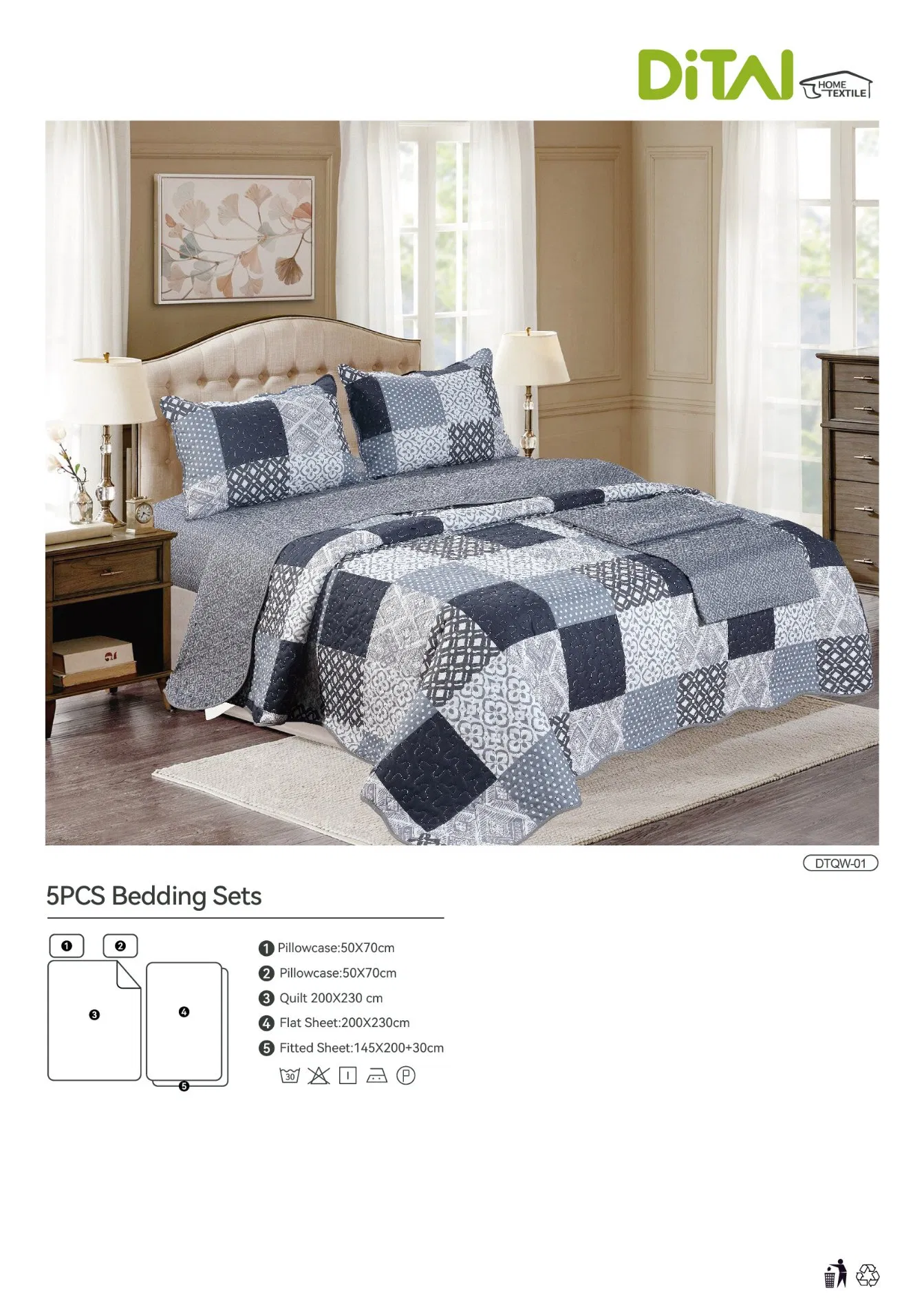 New Design Style King Queen Size Plaid Quilt Set Twin Plush Quilted Blanket Bedspread