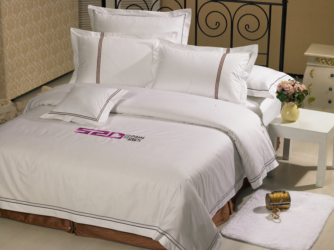 Luxury Five Star Hotel Linen 1000 Thread Count Cotton Satin Bedsheet /Duvet Cover for Single/Double/Twin/Queen/Full King Size with Logo 4PCS Hotel Bedding Sets