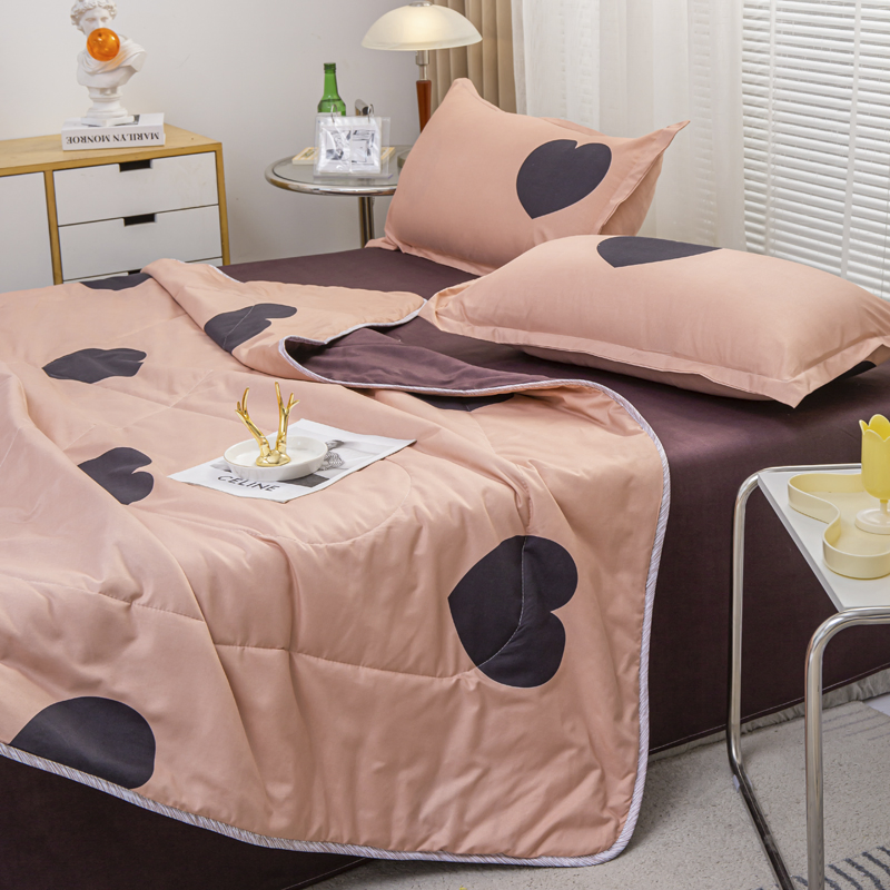 Microfiber Comforter Set Air Conditioning Cushion Bed Sheet Bedding Quilted Summer Poly Fiber Quilt Filling Blanket Printed Quilts