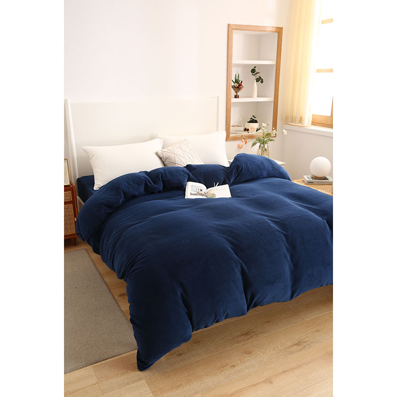 Winter Thick Warm Bedding Set Milk Velvet Crystal Coral Fleece Double-Sided Bed Sheet Quilt Cover Pillow Case Bedding Set