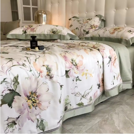 Wholesale Custom Logo 100% Lyocell Silk Hotel Duvet Cover Bedding Sheet Quilt Cover Set