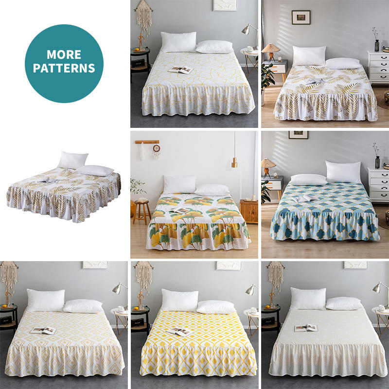 High Quality Microfiber Bed Skirt Queen Size Skin-Friendly Soft Home Bedding Bed Sheet Cover
