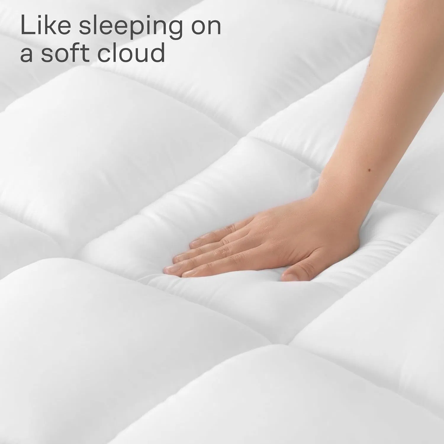 Ultra Soft Mattress Topper Bamboo Viscose Mattress Pad Naturally Cooling for Hot Sleepers