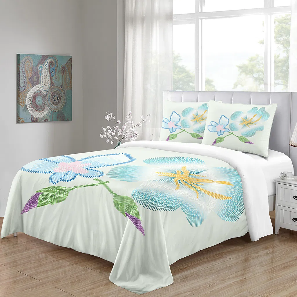 Stylish Printed Duvet Cover Set, Soft Washed Microfiber Bedding Comforter Set