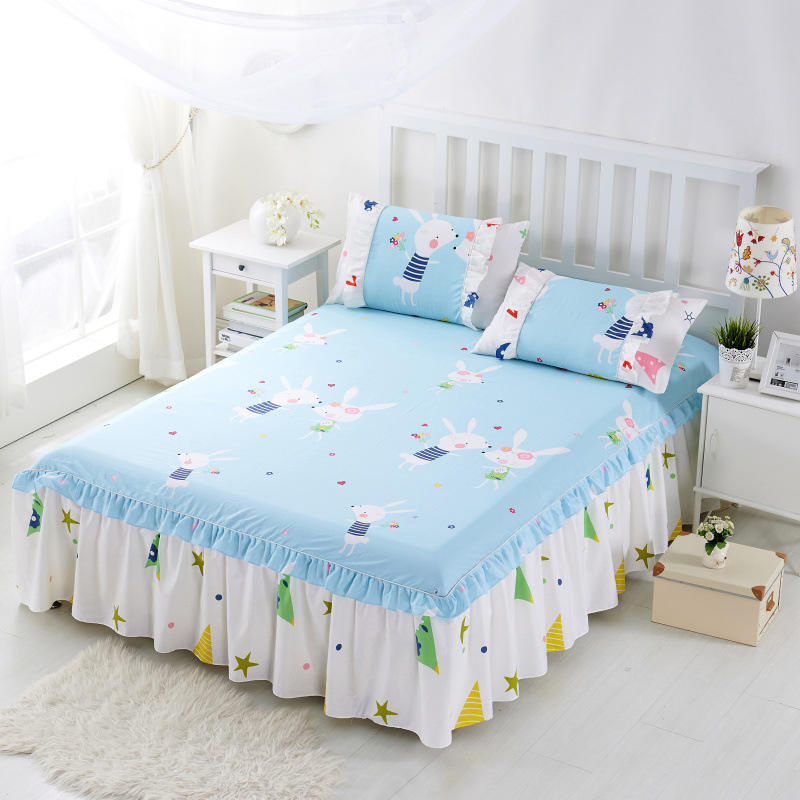 New Design Home Bedroom Bedspread 100% Cotton Soft Non-Slip King Queen Size Bed Cover Bedskirt
