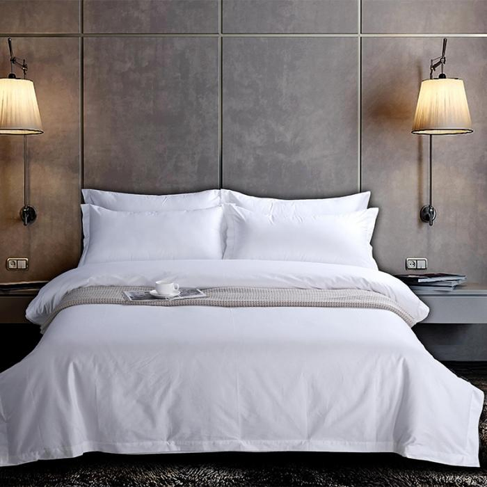 Light Luxury Style Organic Cotton Comforter Set White Bedding Set Hotel Bedding