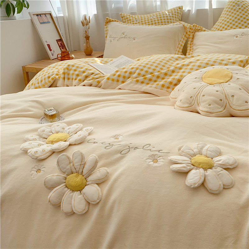 Home Cute Bedding Set Bedspread Duvet Cover Microfiber Bedsheet Fabric