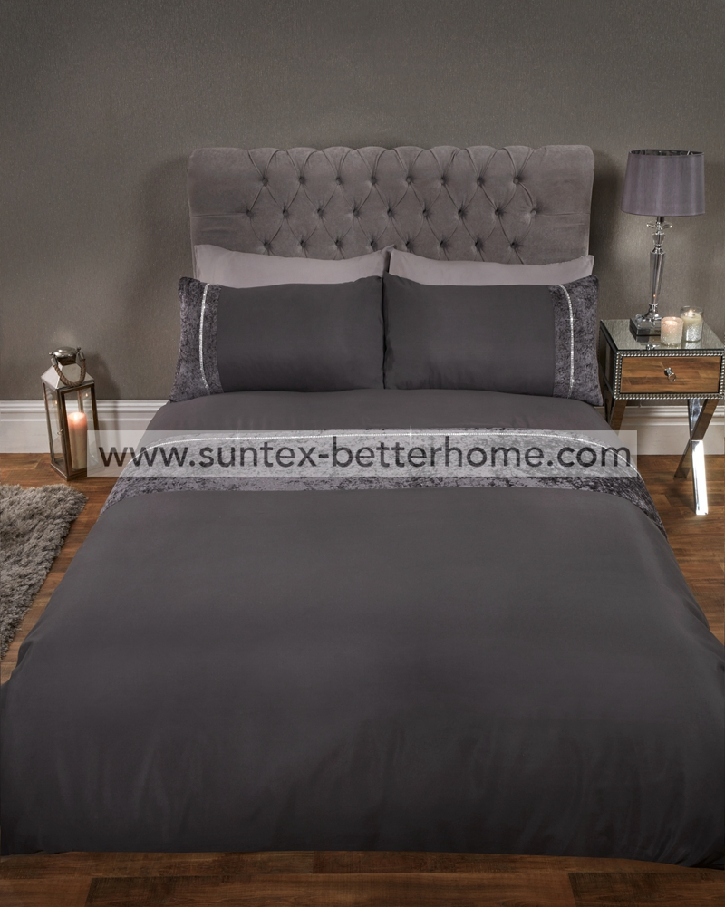 Suntex Velvet Flannel Duvet Cover and Pillow Sham Bedding Set