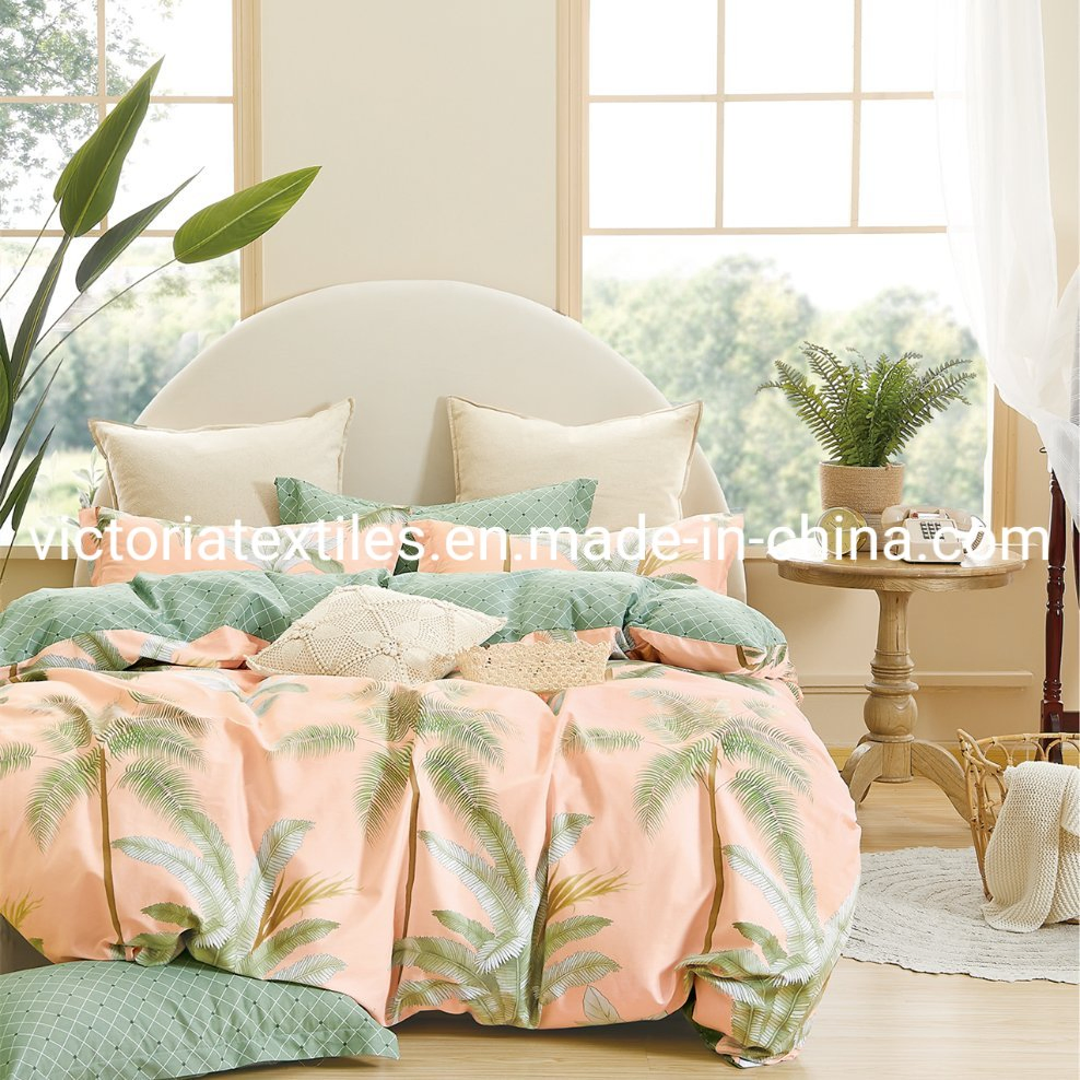 200tc Pigment Printed Bed Quilt Cover Set, Luxury Soft, Cotton Home Blanket Cover Set